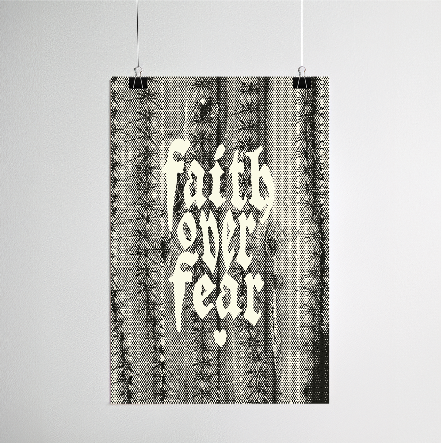 Faith Over Fear print detail