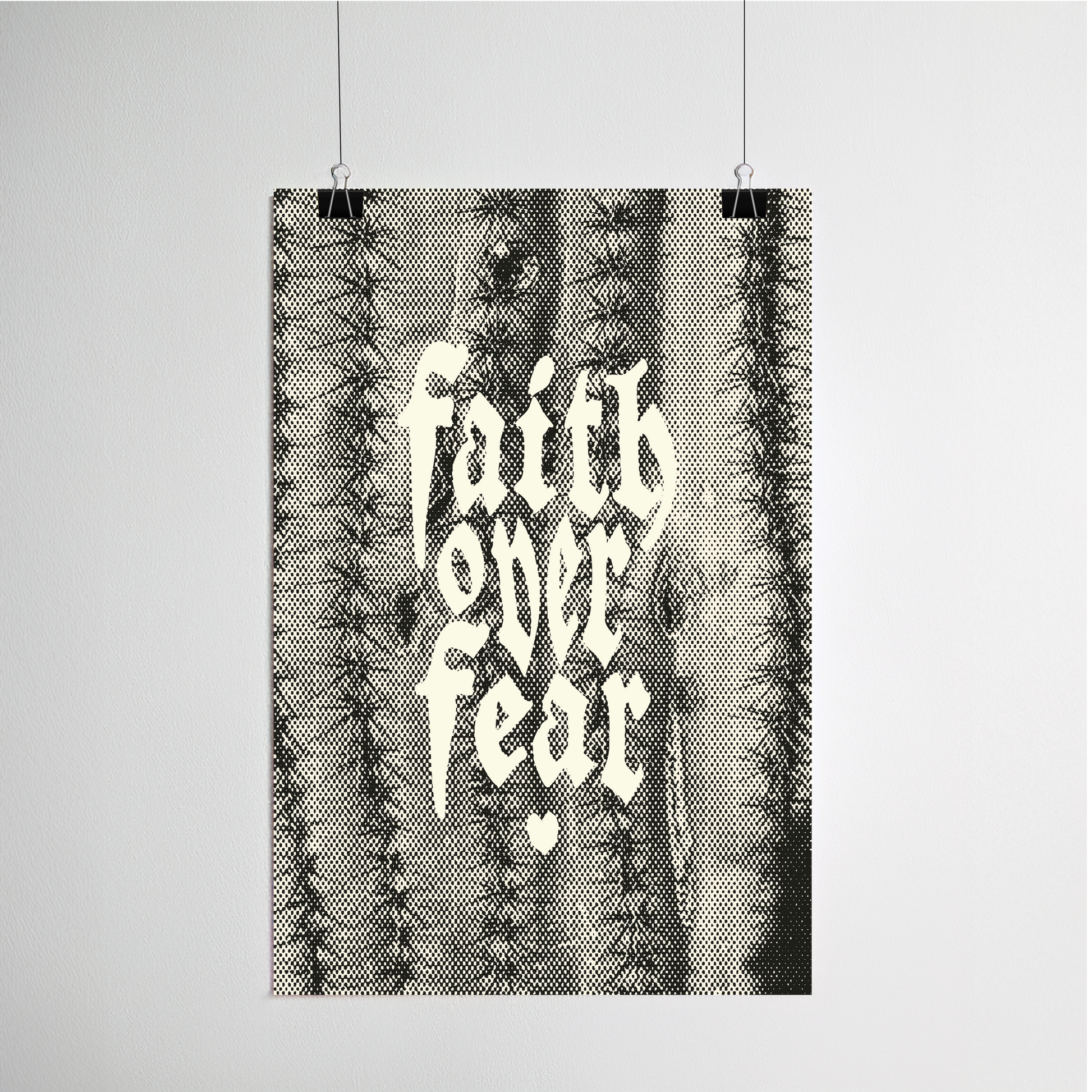 Faith Over Fear print detail