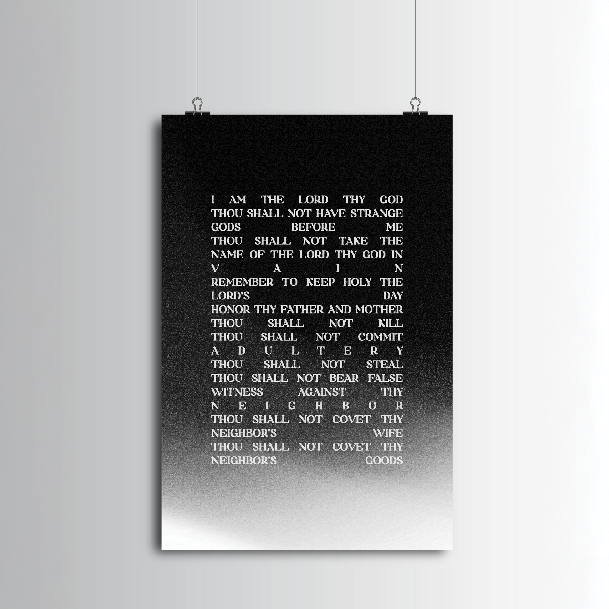 The Ten Commandments print frame options