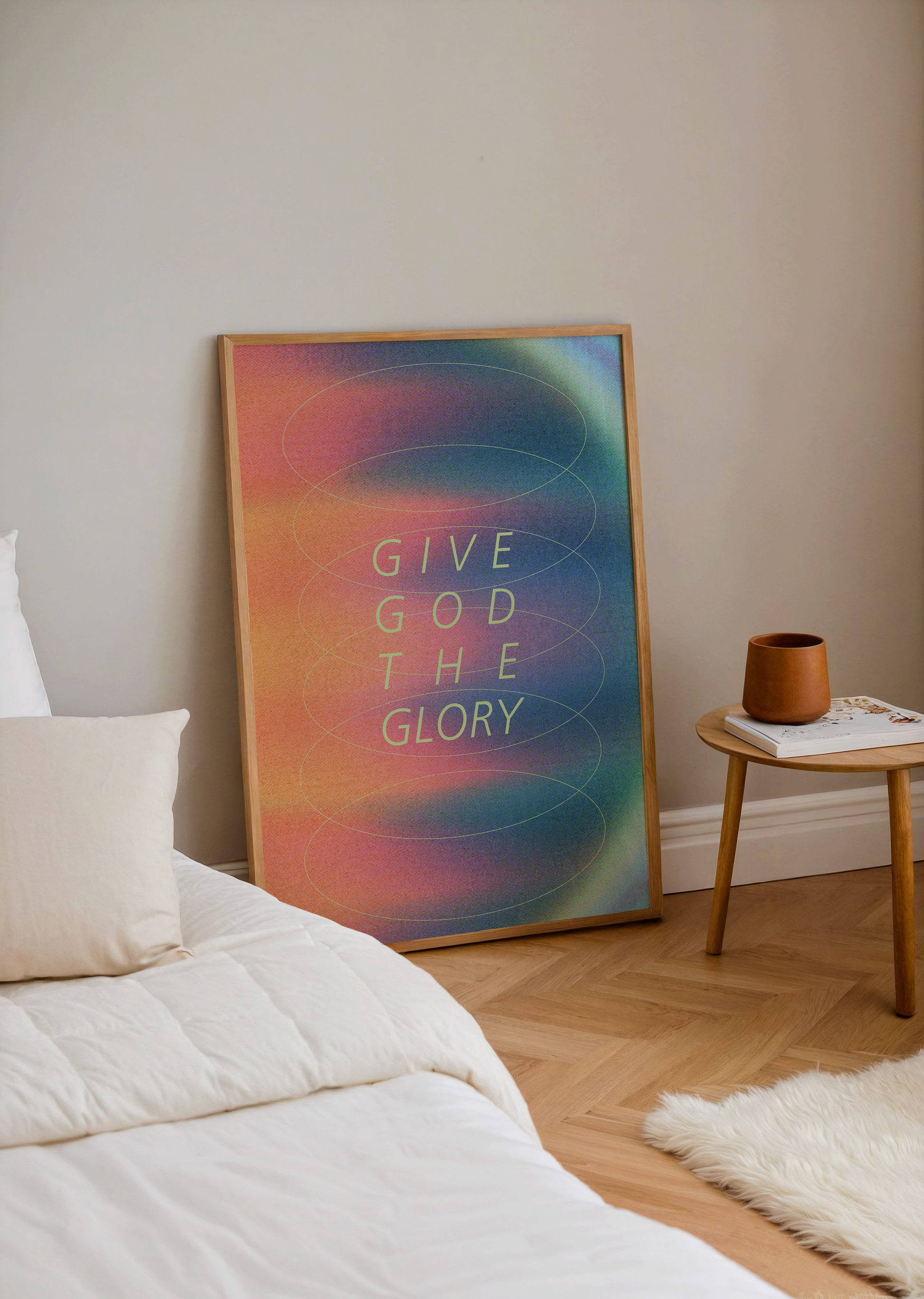 Give God the Glory print detail
